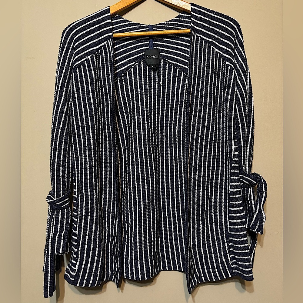 NIC+ZOE Cotton Blend Open Knit Cardigan